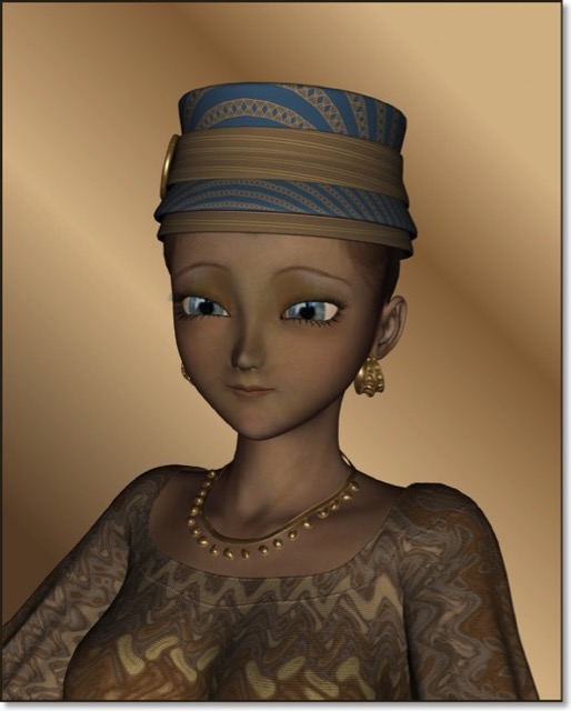 Anime Aunt Millie in her going out hat.