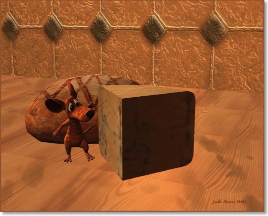 This mouse is the cheese inspector.