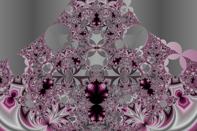 Intricate red and gray fracal.