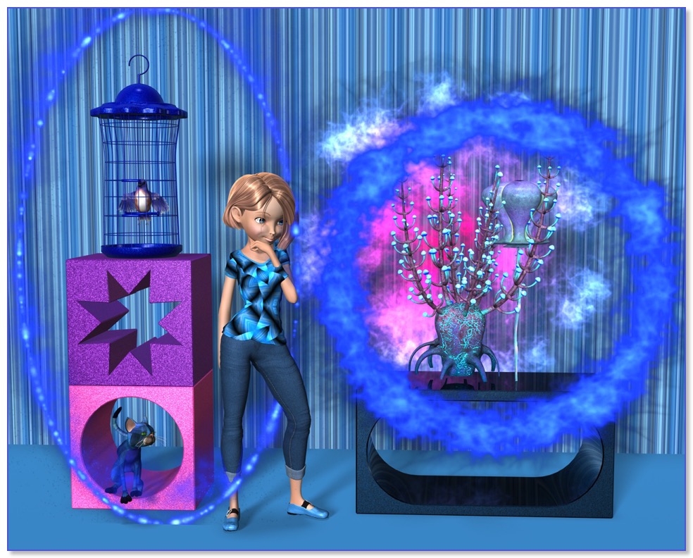 Gina and Her Magic anime art by Judi Suni Hall at Gingezel